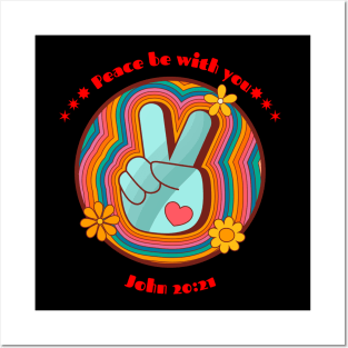 1960's - Hippies - Peace Sign -  Peace Be With You - Vintage- Flower Power Posters and Art